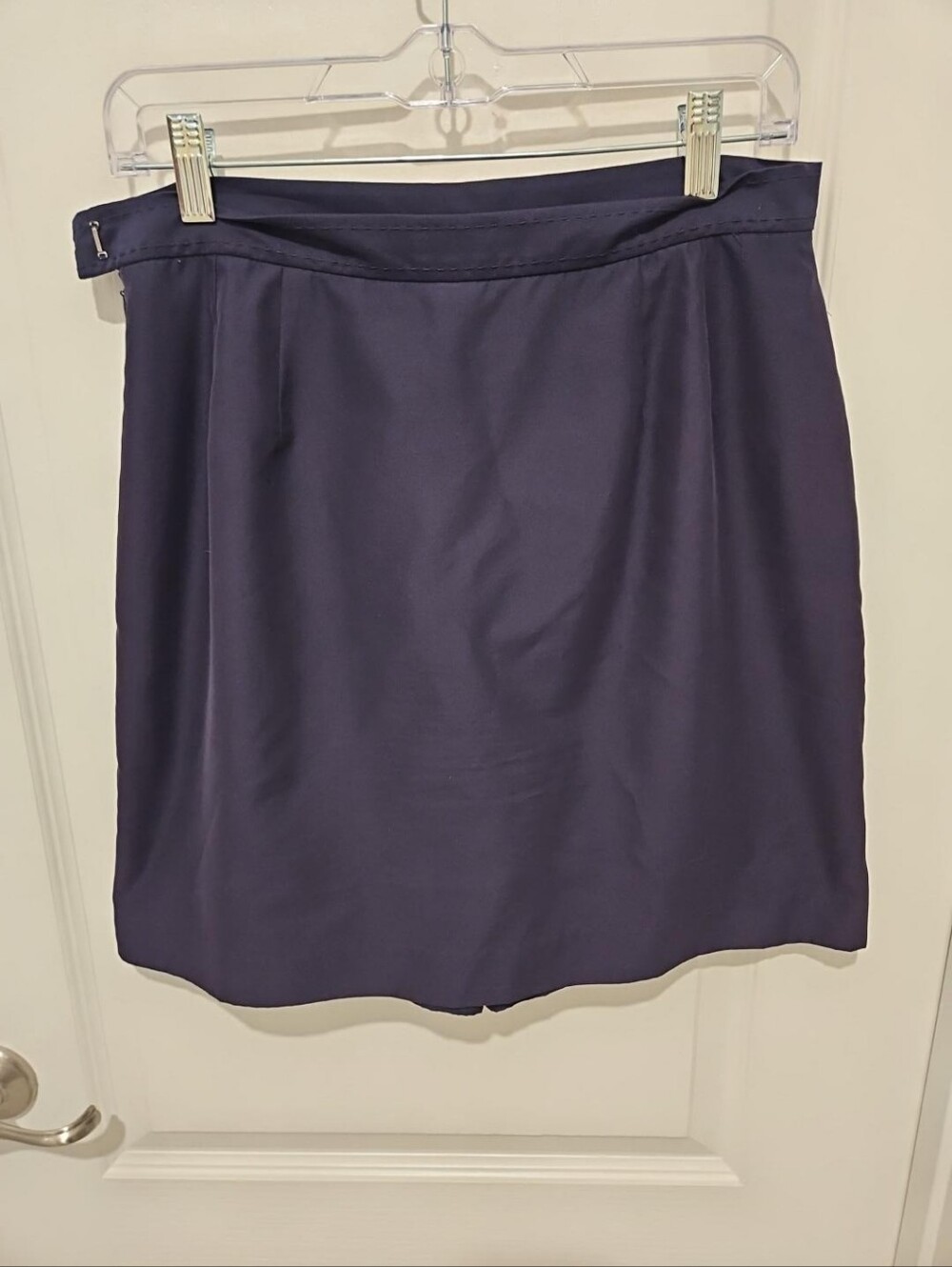 Vintage IZOD Navy Satin Skort Size 10 High Waist Preppy Y2K